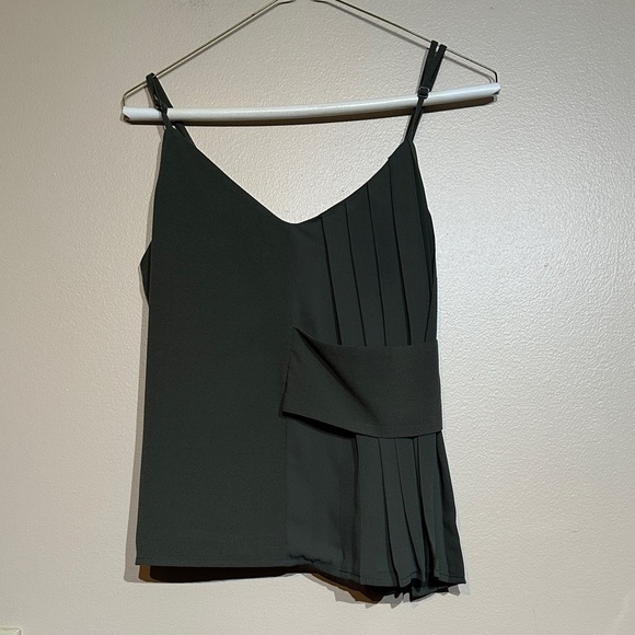 Finders Keepers Tops - Finders Keepers sage Pleated Camisole